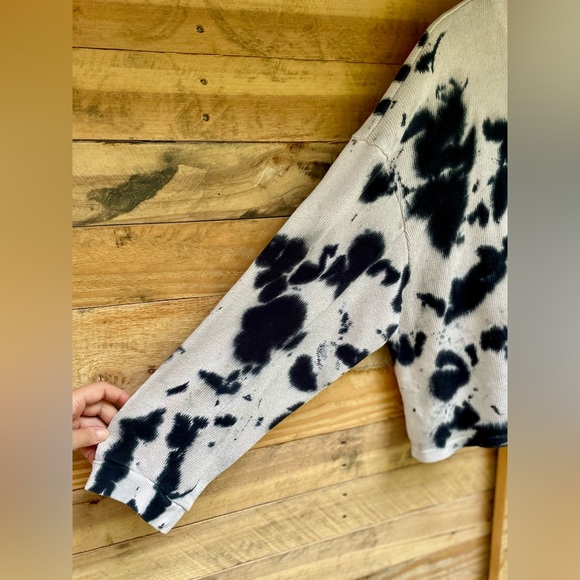 Zara tie-dye loose fit long sleeve knit crop top - Picture 4 of 10